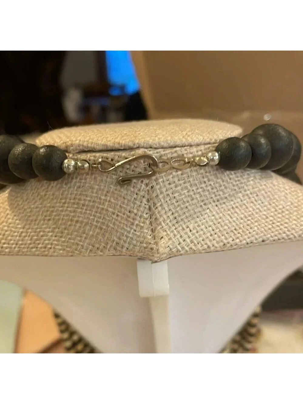 Necklace, Wood, Multi Strand, Brown, Tan - Picture 2 of 3
